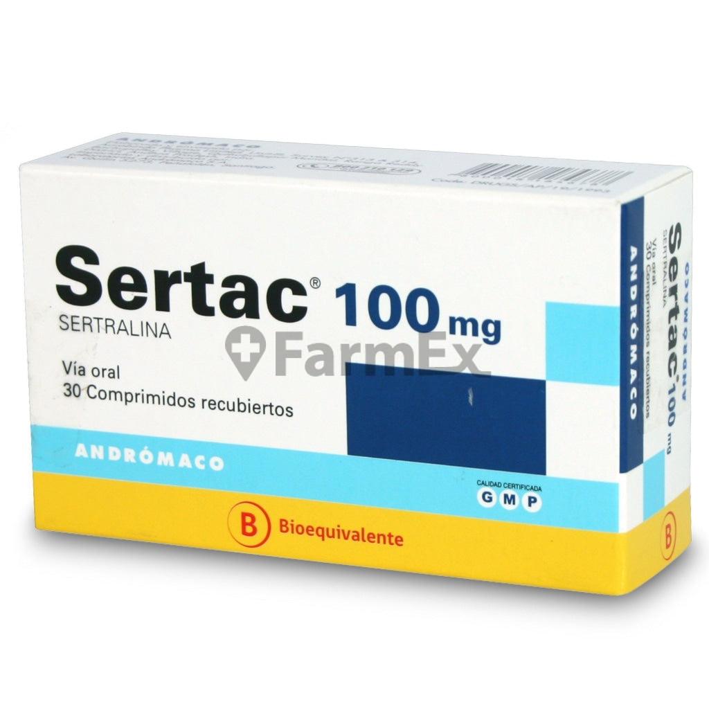 Sertac 100 mg. x 30 Comprimidos Recubiertos ANDROMACO